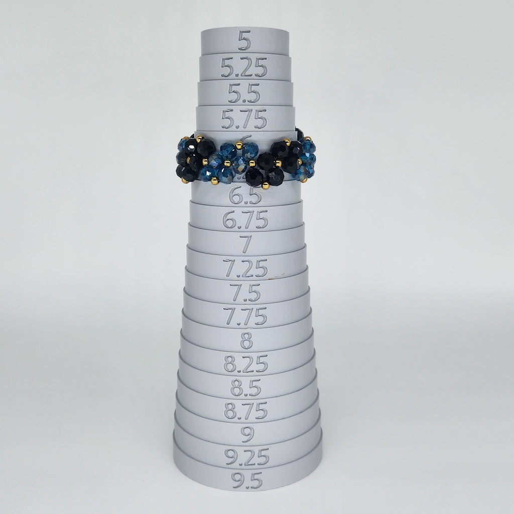 Black and Blue - Size: Adjustable "6" to "8.25"