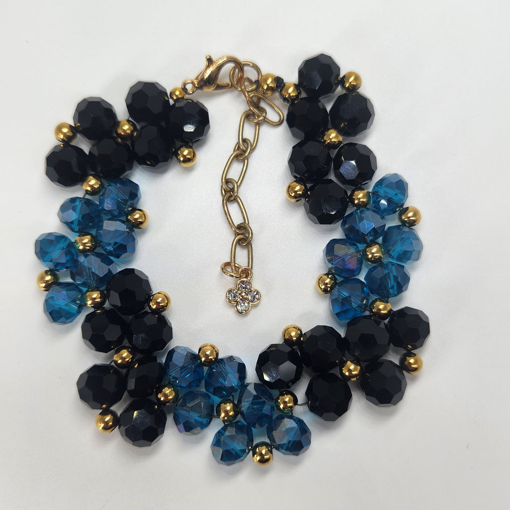 Black and Blue - Size: Adjustable "6" to "8.25"