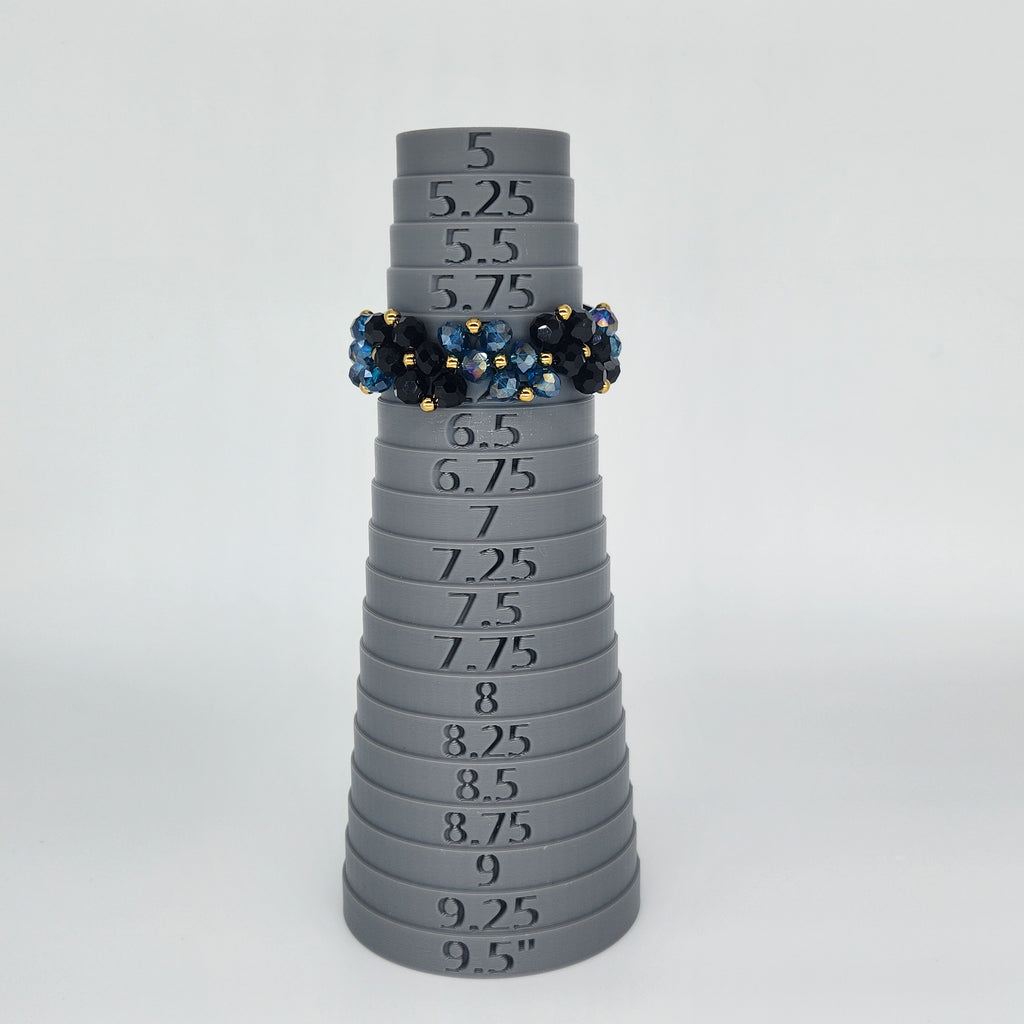 Black and Blue - Size: Adjustable "6" to "8.25"
