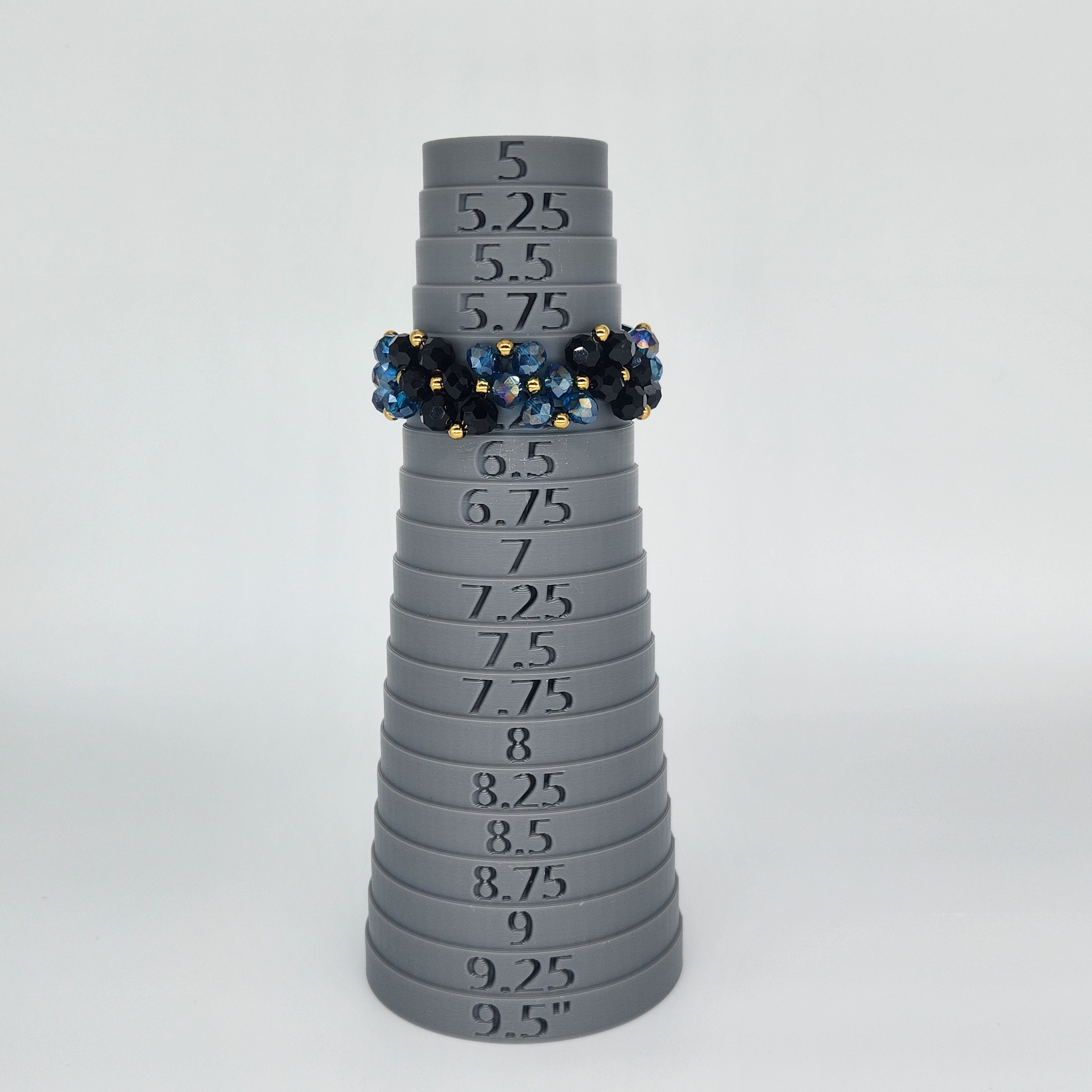 Black and Blue - Size: Adjustable "6" to "8.25"