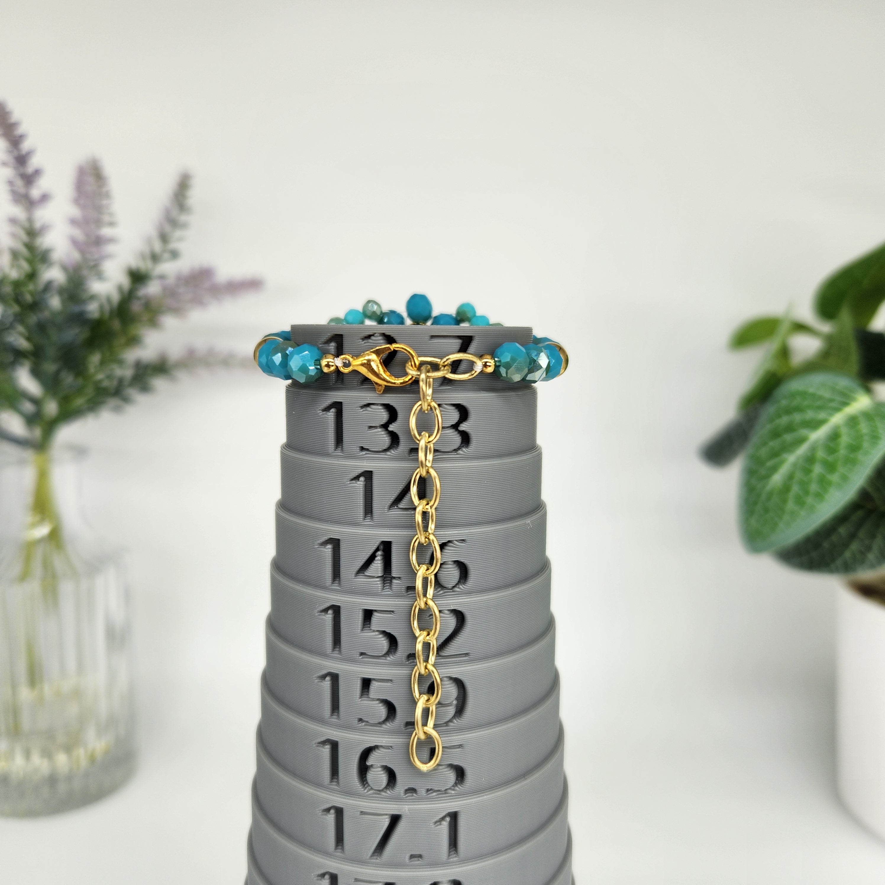 Blue Lagoon Flower - Size: Adjustable "5" to "7.25"
