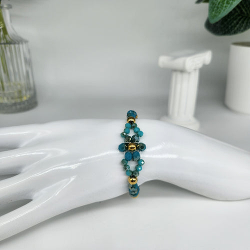 Blue Lagoon Flower - Size: Adjustable "5" to "7.25" Bracelet