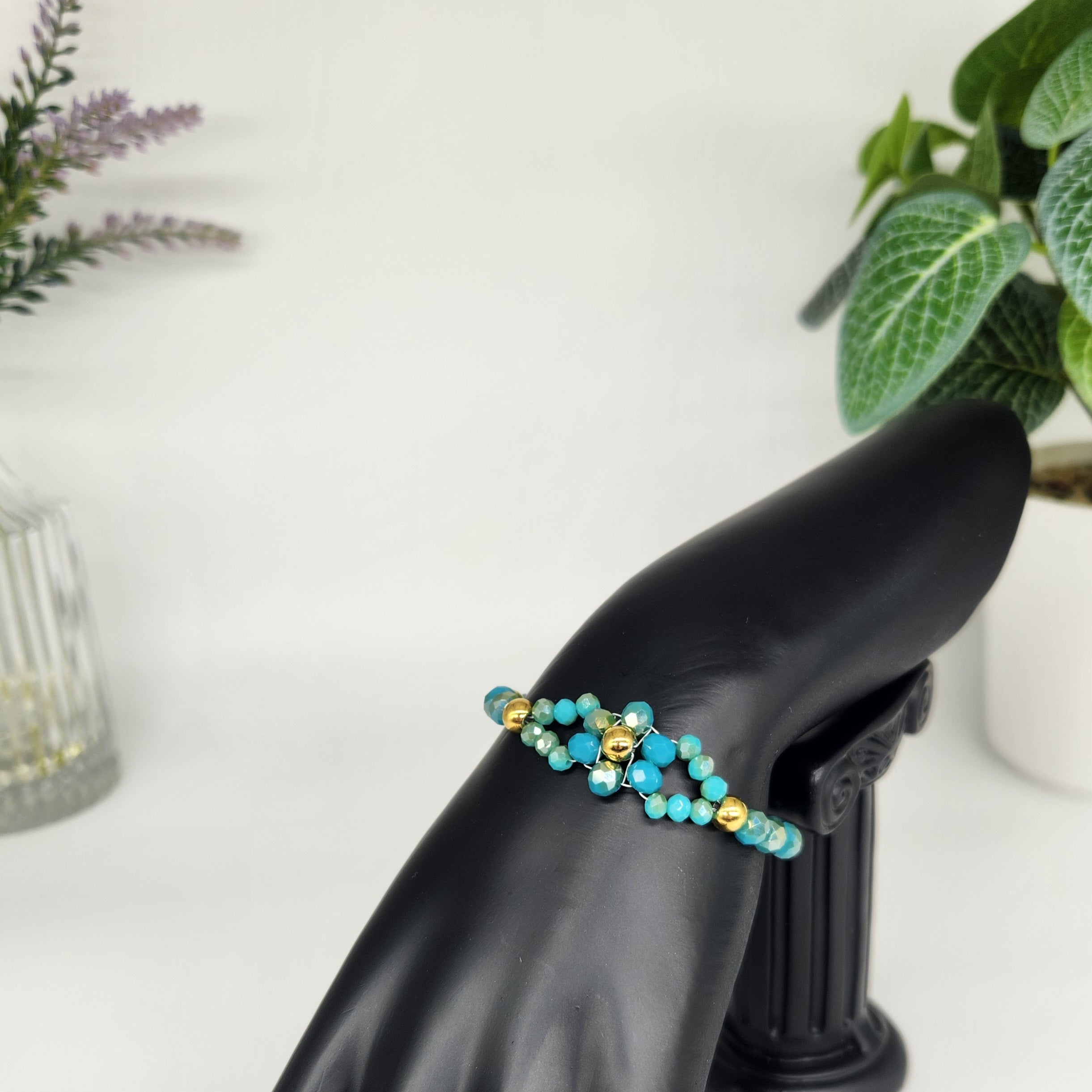 Blue Lagoon Flower - Size: Adjustable "5" to "7.25"