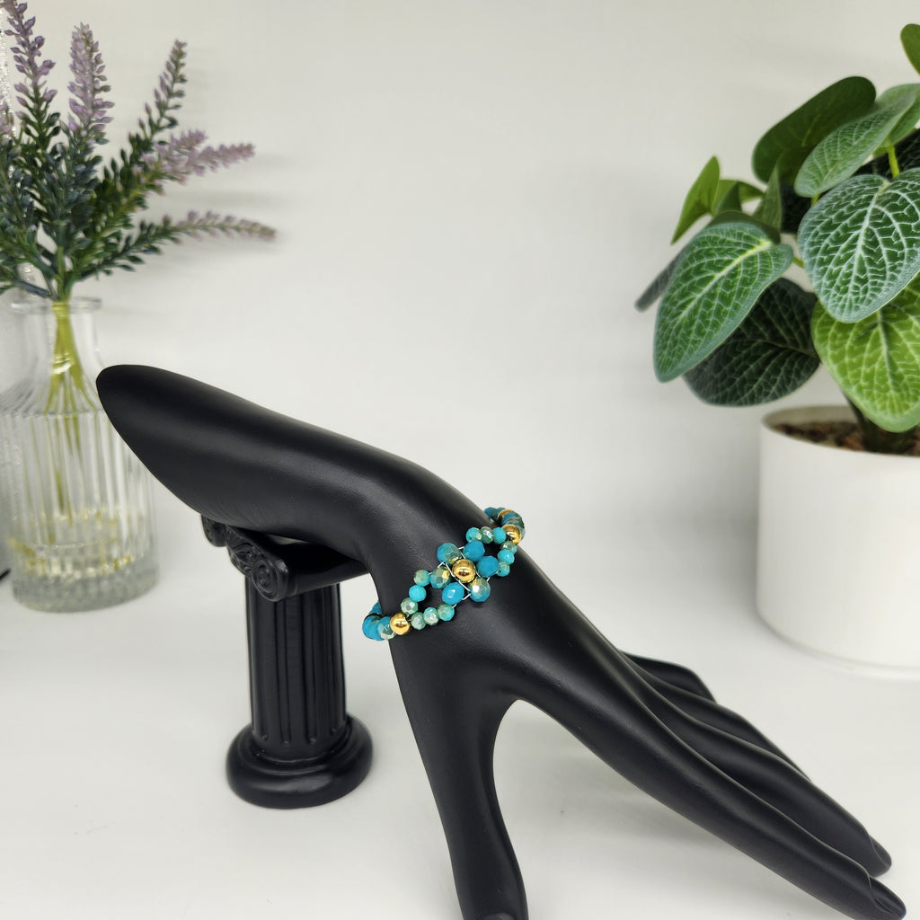 Blue Lagoon Flower - Size: Adjustable "5" to "7.25"