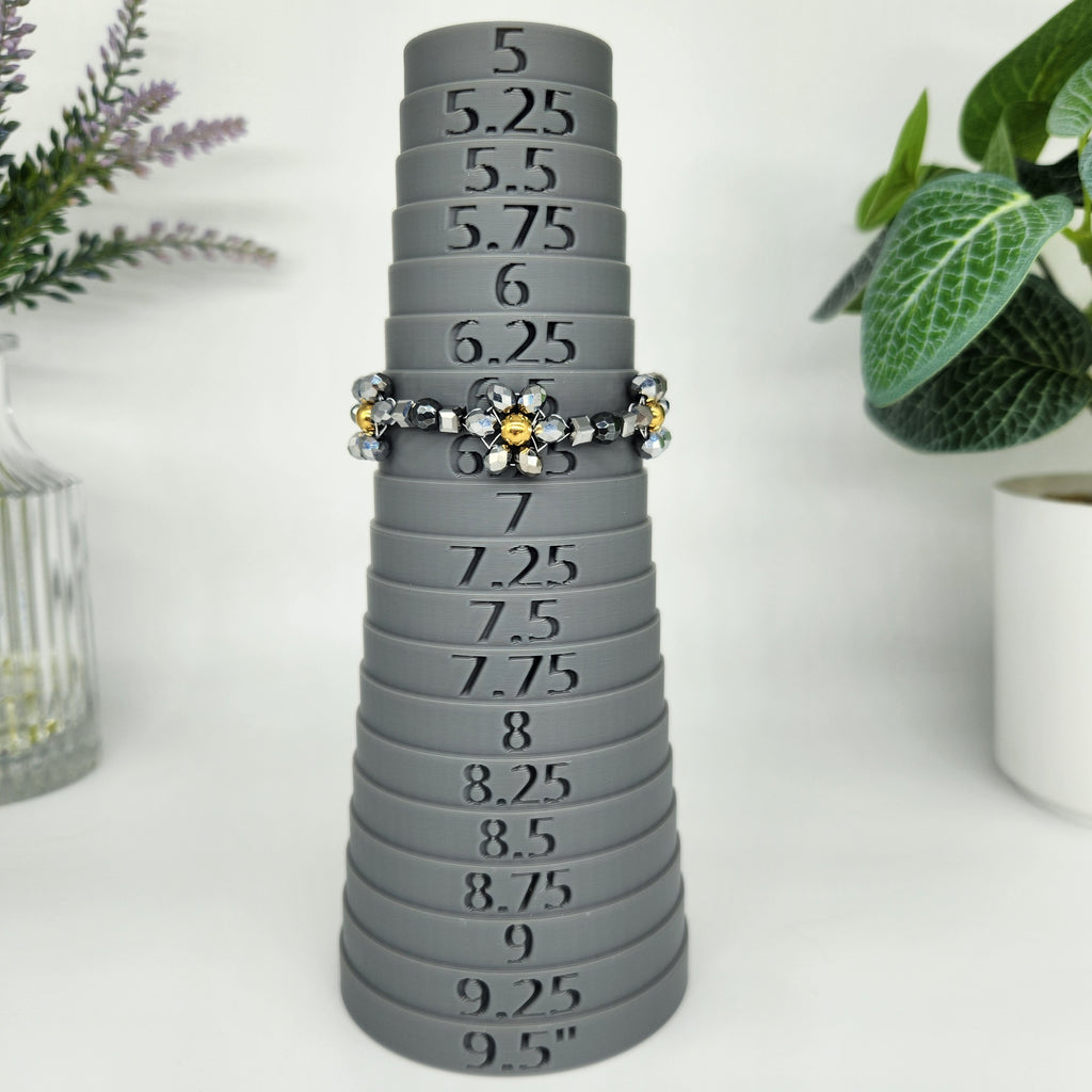 Gray Flowers - Size: "6.5"