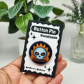 Fire Skull Button Pin